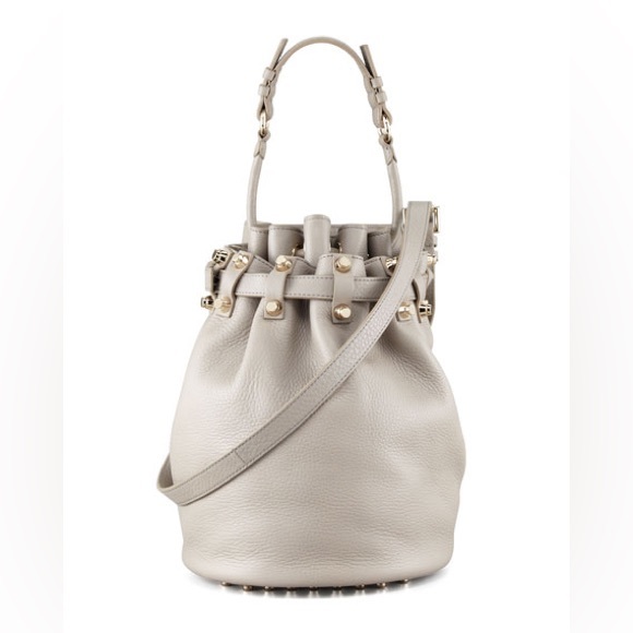 Alexander Wang Handbags - Alexander Wang Gray Diego Studded Drawstring Bag
